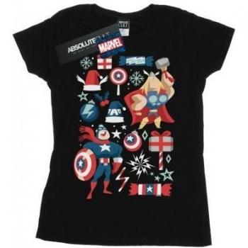 Top Natalizio Marvel Donna Thor e Capitano America in Cotone