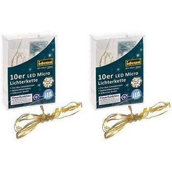 Idena 10er Micro Lichterkette, LED, warmweiß, für Deko, 1,2 m