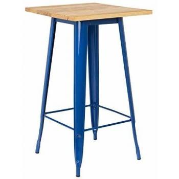 Table Haute LIX en Bois Bleu Lapis-Lazuli Gris