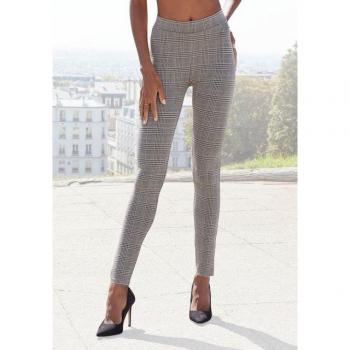 Damen Leggings von Lascana in Grau mit klassischem Karomuster Gr. 36/38