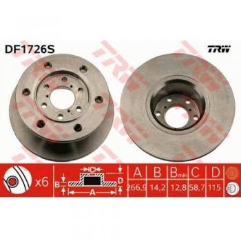 TRW DF1726S Rotor de frein