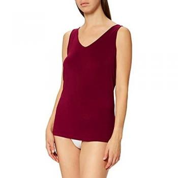 EVER Cosy Tank Top mit BH für Damen – Weinrot, S (Sloggi)