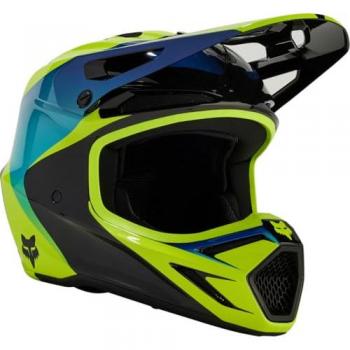 Casque de motocross enfant FOX V3 Streak Noir-Jaune/Vert S
