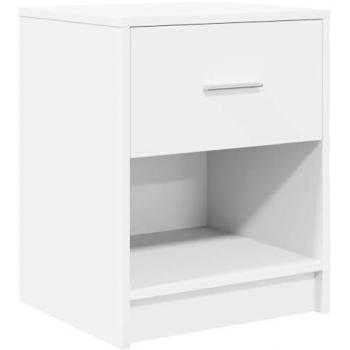 VidaXL White Night Table with Drawer 40x34x50 cm