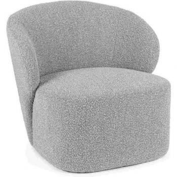 Fauteuil Design Bouclette Gris Clair