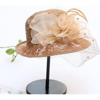 Beige Fedora Fascinator for Women