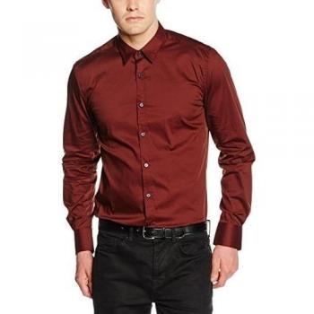Antony Morato Camisa con Contraste Interno, Hombre, Rojo, Talla 48