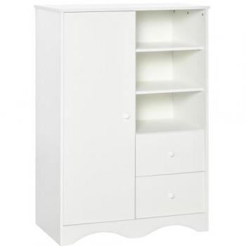 Commode & Placard Homcom Design Contemporain : 5 Étagères Ajustables, 2 Tiroirs – Blanc