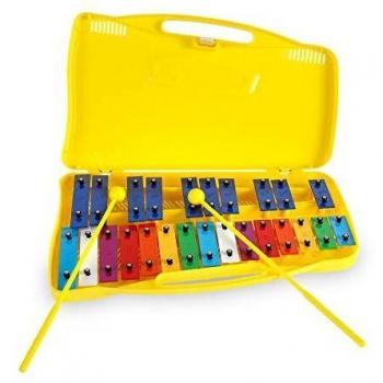 Classic Cantabile Glockenspiel Kinder Xylophon mit 25 Tönen,Spar-Set, 5-St., inkl. praktischem Tragekoffer und Schlägeln, Absolut stimmgenau