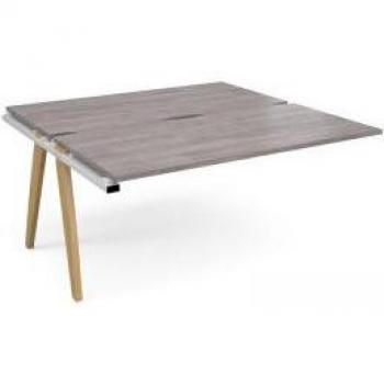White Underframe Fuze Unit – 1600 × 1600 mm, Grey Oak Top
