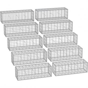Gabionenkörbe für Steine, 10er Pack mit 5 x 10 cm Maschen