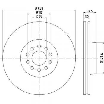 Hella 8DD 355 108‑481 Bremsscheiben-Set (1 Stück) – Vorderachse