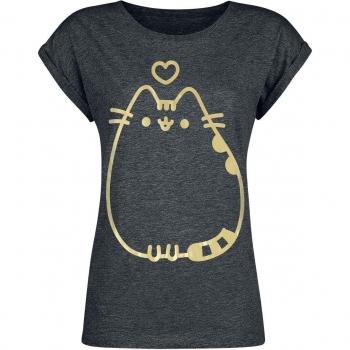 Golden Pusheen Tee for Women, Charcoal, XS-4XL