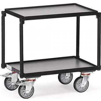 Rolplateau Eurobakken 250 kg met 2 houten etages 605x405 mm antraciet