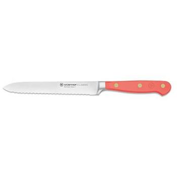 Serrated 14cm Utility Knife by Wusthof in Coral Peach