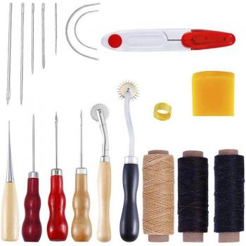 Leather Craft Tool Kit with Needles and Thread