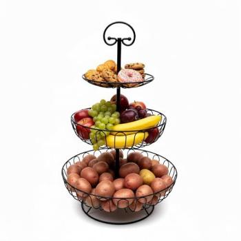 Relaxdays, Mehrstöckige Obstschale, Etagere (30 x 30 x 47 cm)