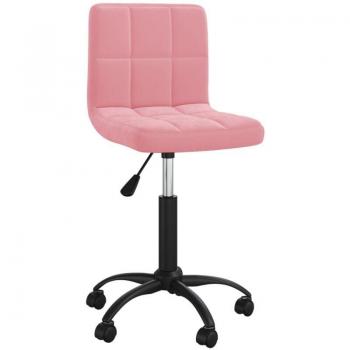 Sedia da Pranzo Girevole in Velluto Rosa
