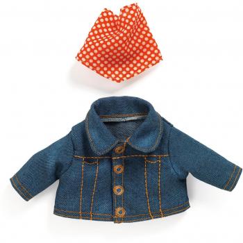 Bambola Jeans Blu con Foulard