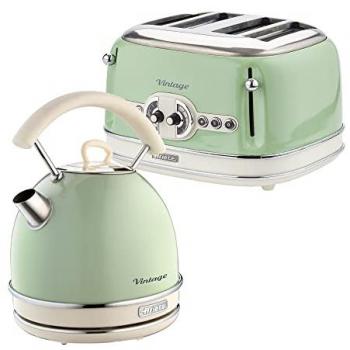 ARIETE Vintage 4-Slice Toaster & Traditional Kettle Set