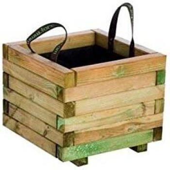 Square Wooden Planter Baroque 28 L 40 x 40 x 33 cm