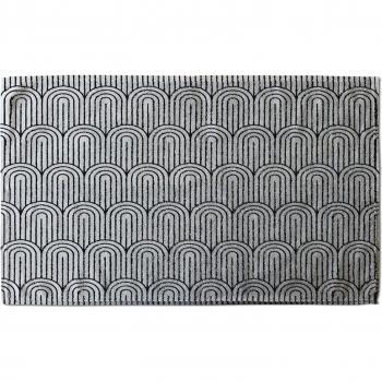 Geometric Curve Kitchen Towel, Black Edition