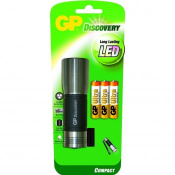 GP 24AU LED Torch with 3 × AAA Batteries (LCE2 03AUE‑UC3)