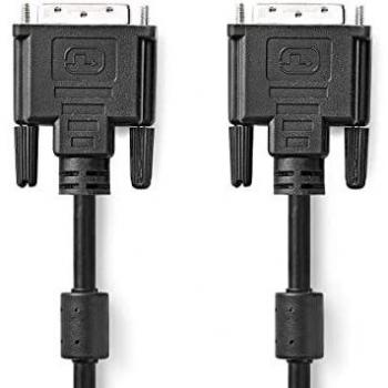 Câble DVI-D 24‑broches mâle, 1 broche supplémentaire, 2560×1600, plaqué nickel, 10 m droit PVC noir, sac plastique