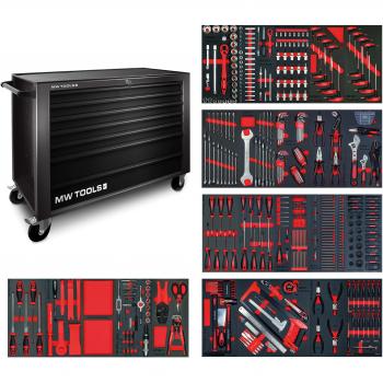 Servante d'atelier robuste noire XL 514 outils MW Tools