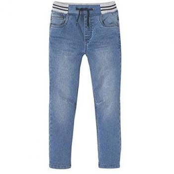 Jeans Droit VERTBAUDET à Enfiler Facile avec Effet Molleton Double Stone
