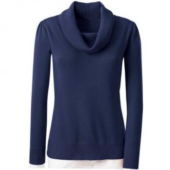 Wasserfallpullover ALESSA W. Damen – Marine 55% Baumwolle, 45% Viskose