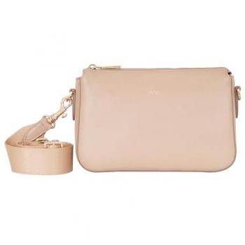Joop! Jasmina 1.0 Leather Shoulder Bag 24 cm Beige