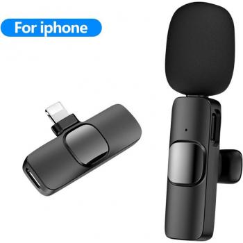 Lavalier-Mikrofon kabellos für iPhone, Android und PC mit Ladecase