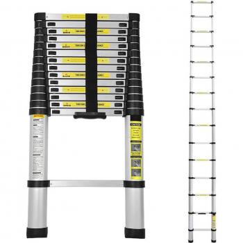SWANEW Scala telescopica 4.4M Silber Scala telescopica pieghevole. estensibile Scala singola dritta. carico massimo 150 kg