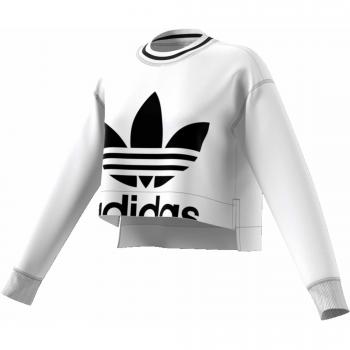 Adidas Cropped Sweater Women White 6 UK XS