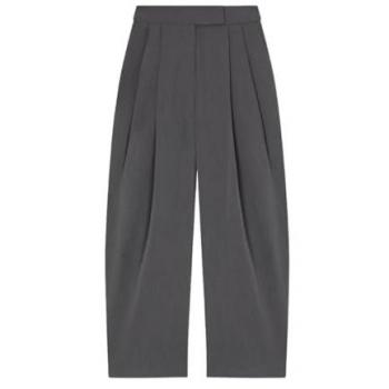 PINKO Grey Wide-Leg Trousers in Viscose Blend XS