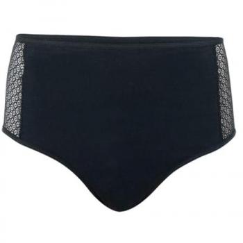 Culotte midi anti-incontinence noire en coton