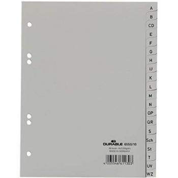 DURABLE Kunststoff-Register, A-Z, A5, PP, 20-teilig, grau