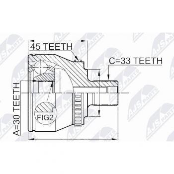 Jeu de joints d’arbre de transmission NTY NPZ‑VW‑008 (AUDI A6 C5 Berline)