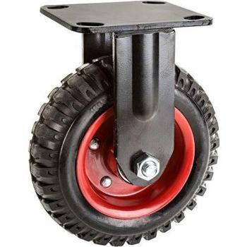 Steelex D2578 Series, 6-inch Black Rubber Fixed Caster, Plate Mount