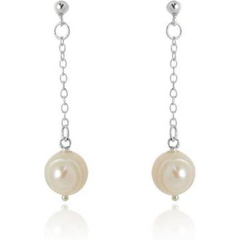 Pendientes de Plata de Ley 925 Kiarik con Perla Blanca