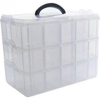 Transparent Three-Layer Organizer for Craft Supplies