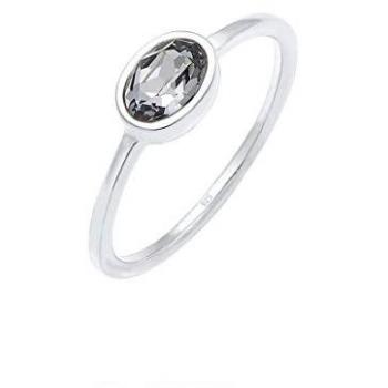 Verlobungsring ELLI Kristalle oval 925 Silber Damen Gr. 56