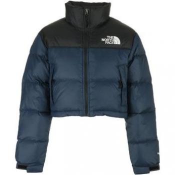 The North Face Blouson Nuptse bleu marine noir doublure en duvet