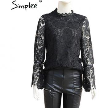 Simplee Elegantes Frühlingshemd mit Spitze