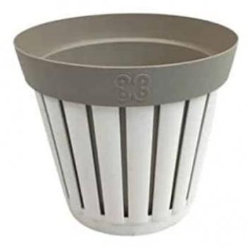 Kreta Vaso Tondo 30cm Bianco/Tortora