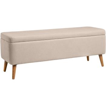 Banqueta darong con tapizado beige y espacio de almacenaje