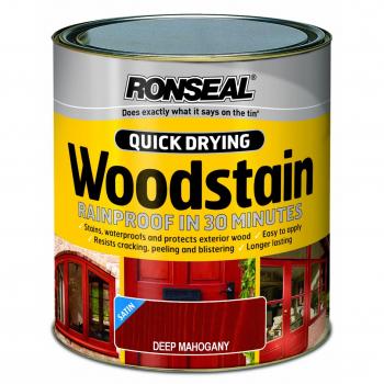 Ronseal Quick Drying Woodstain Satin Deep Mahogany 250ml