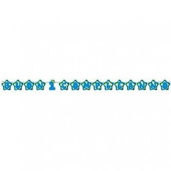 Festone Maxi Scritta 1° Compleanno Celeste