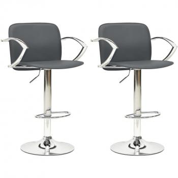 Sgabelli da Bar 2 pz in Similpelle Grigi cod mxl 61655